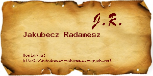Jakubecz Radamesz névjegykártya